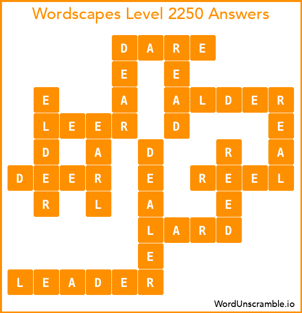 Wordscapes Level 2250 Answers