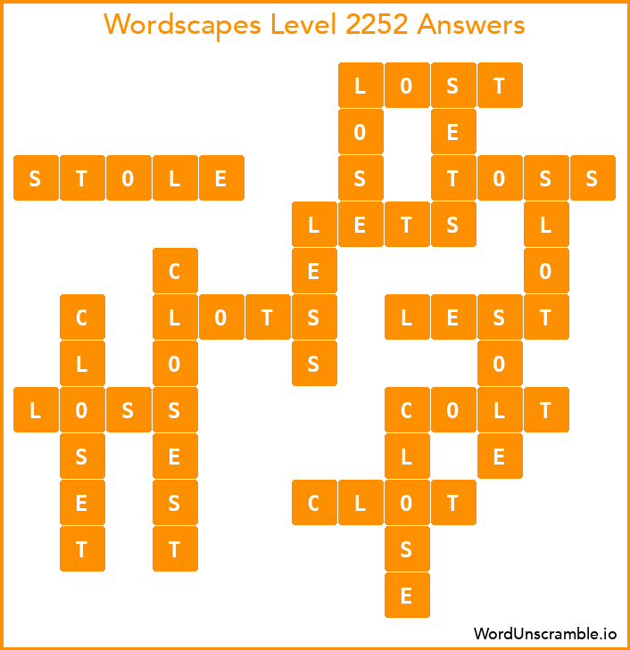 Wordscapes Level 2252 Answers