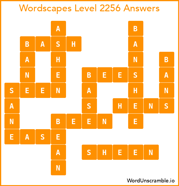 Wordscapes Level 2256 Answers