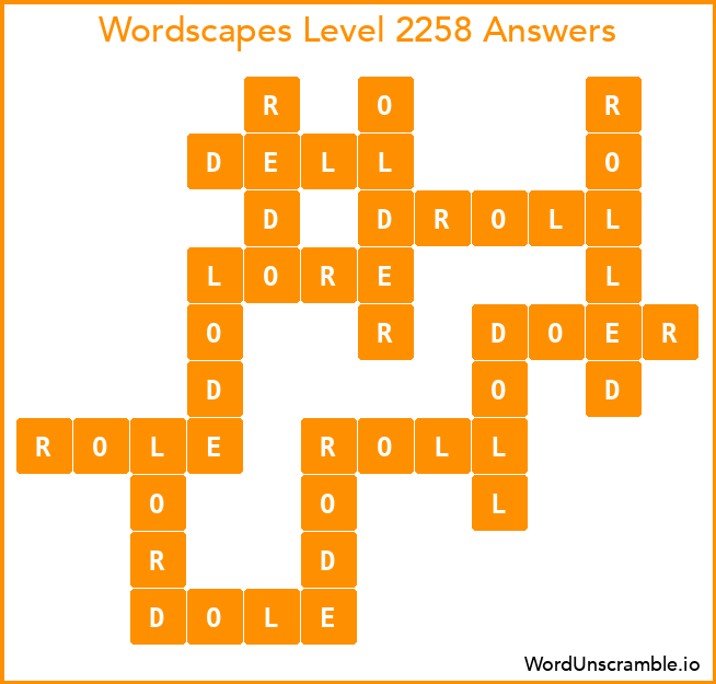 Wordscapes Level 2258 Answers