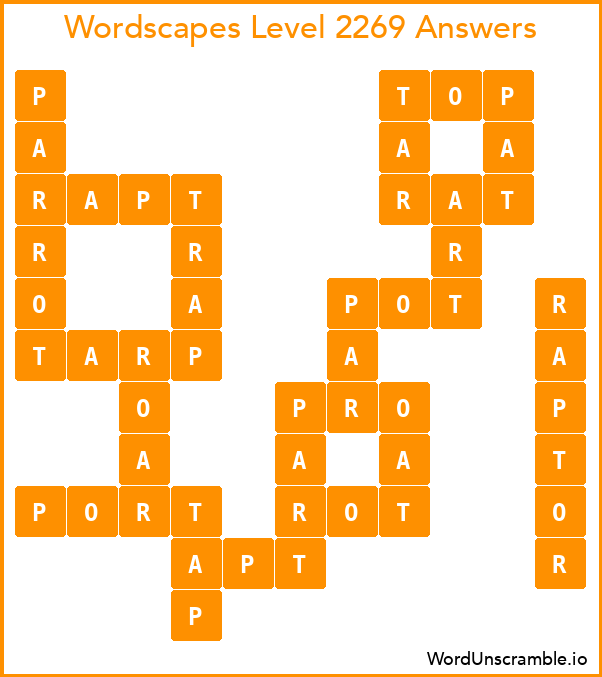 Wordscapes Level 2269 Answers