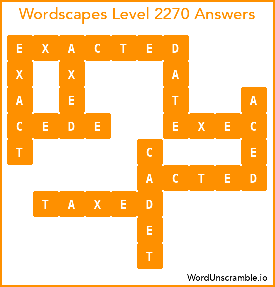Wordscapes Level 2270 Answers