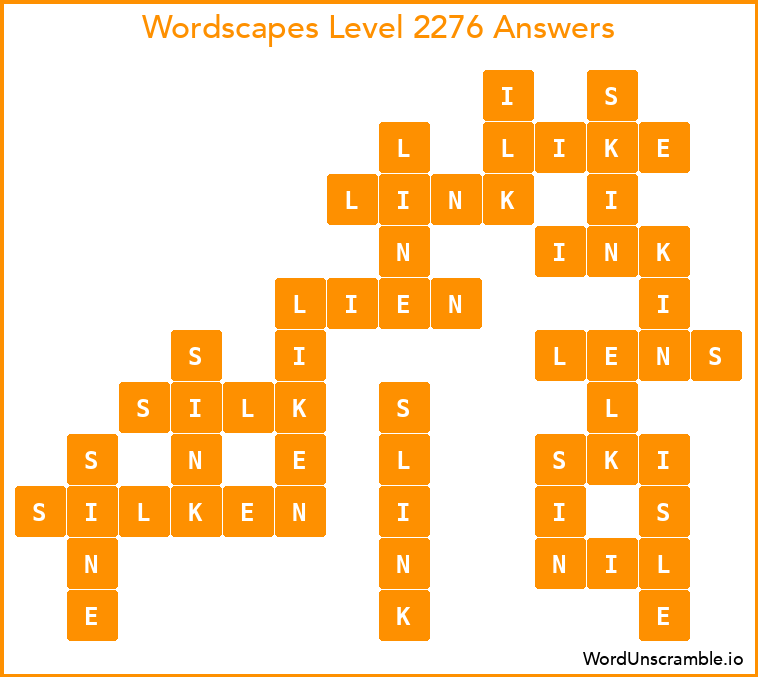 Wordscapes Level 2276 Answers