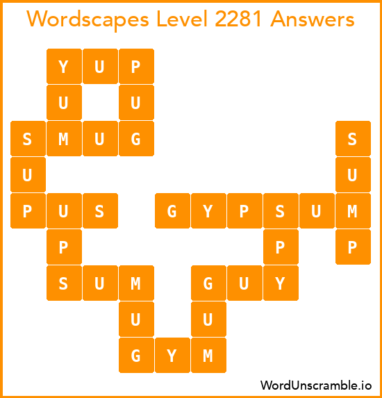 Wordscapes Level 2281 Answers