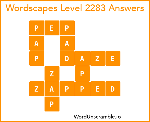 Wordscapes Level 2283 Answers
