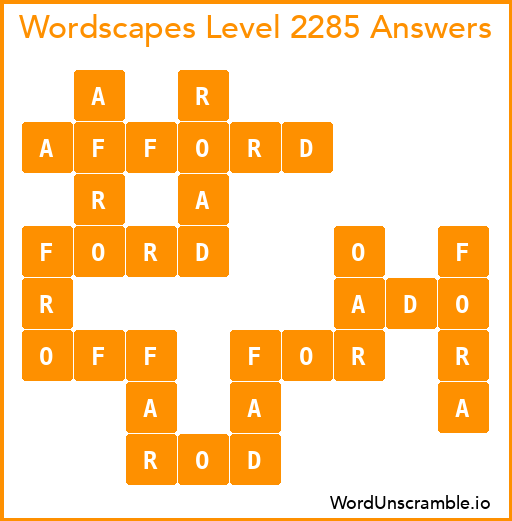 Wordscapes Level 2285 Answers