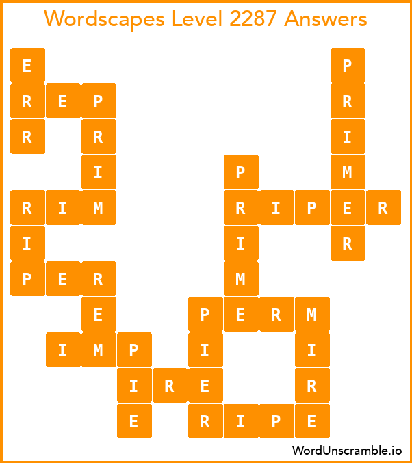 Wordscapes Level 2287 Answers