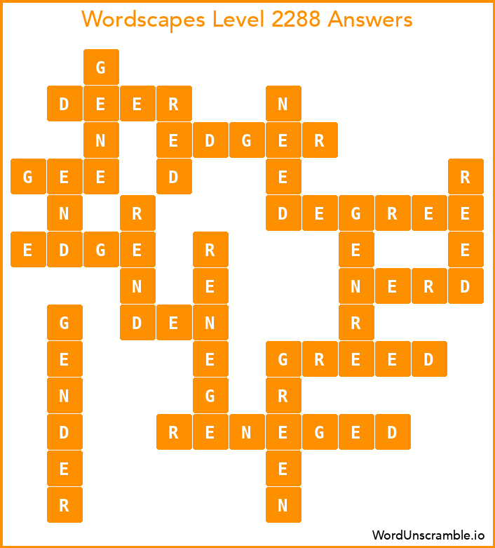 Wordscapes Level 2288 Answers