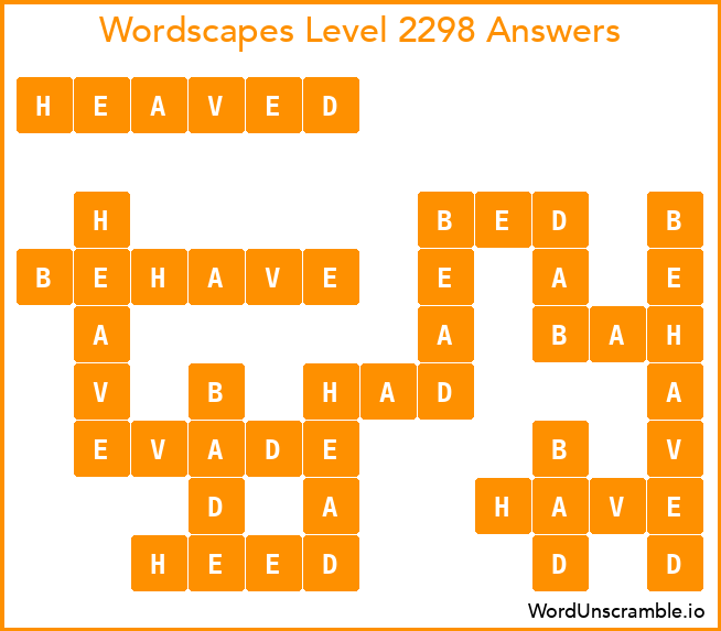 Wordscapes Level 2298 Answers