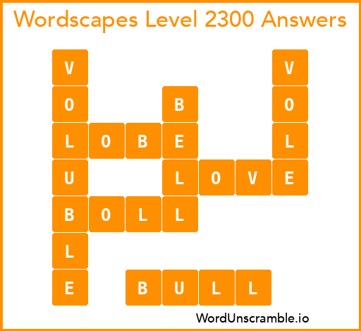 Wordscapes Level 2300 Answers