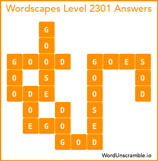 Wordscapes Level 2301 Answers