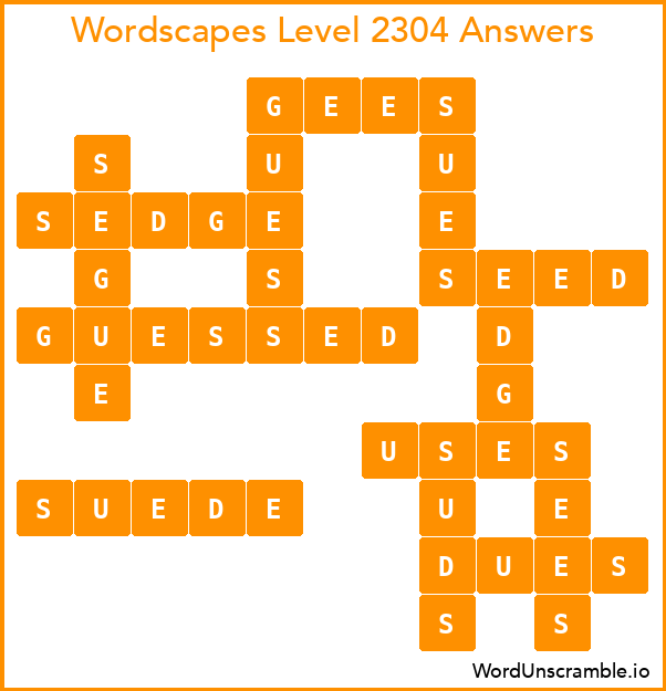 Wordscapes Level 2304 Answers