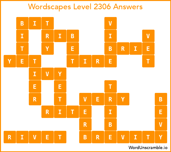 Wordscapes Level 2306 Answers