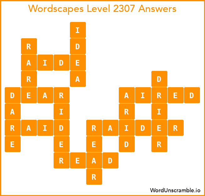 Wordscapes Level 2307 Answers