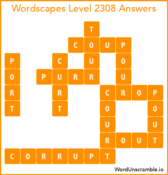 Wordscapes Level 2308 Answers