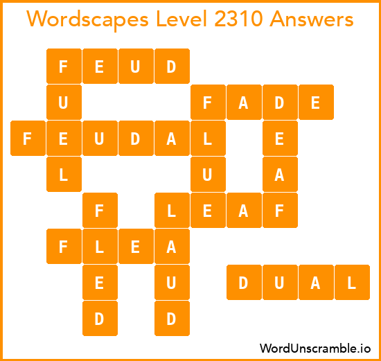 Wordscapes Level 2310 Answers