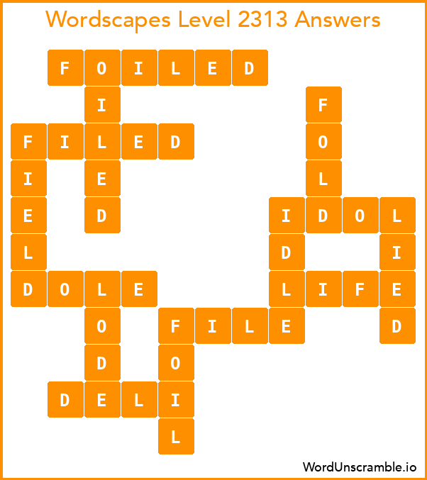 Wordscapes Level 2313 Answers
