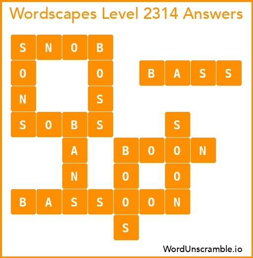 Wordscapes Level 2314 Answers