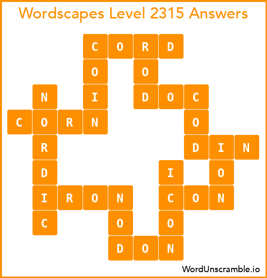 Wordscapes Level 2315 Answers