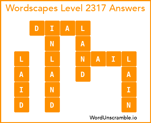 Wordscapes Level 2317 Answers