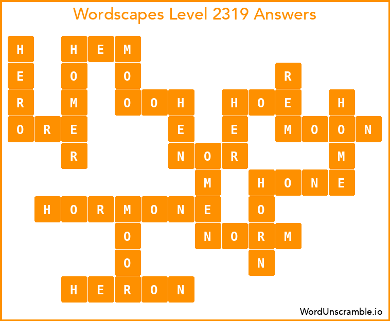 Wordscapes Level 2319 Answers