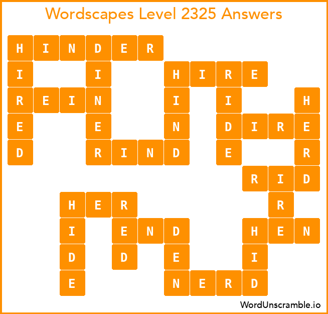Wordscapes Level 2325 Answers