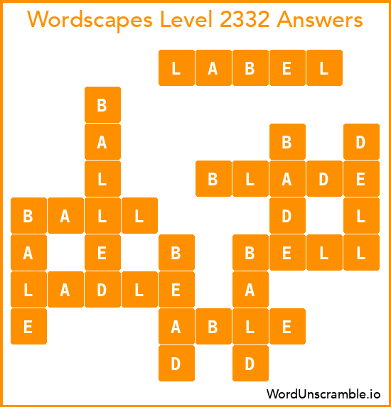 Wordscapes Level 2332 Answers
