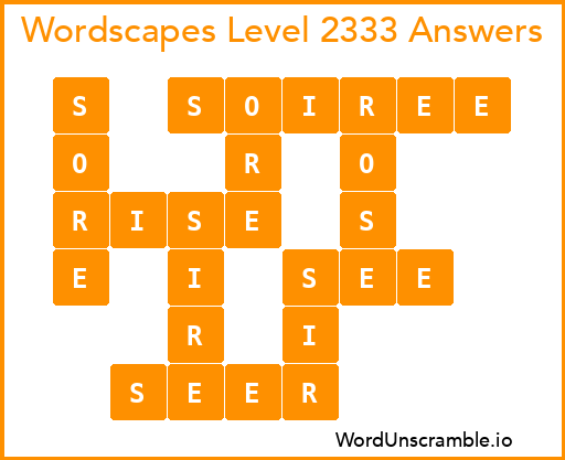 Wordscapes Level 2333 Answers