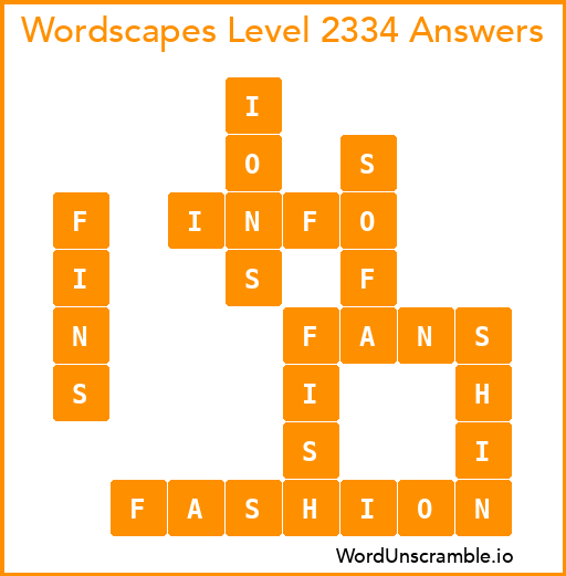 Wordscapes Level 2334 Answers