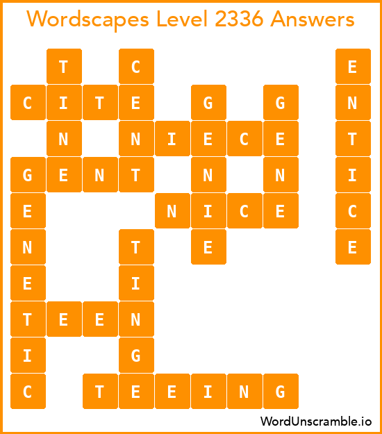 Wordscapes Level 2336 Answers