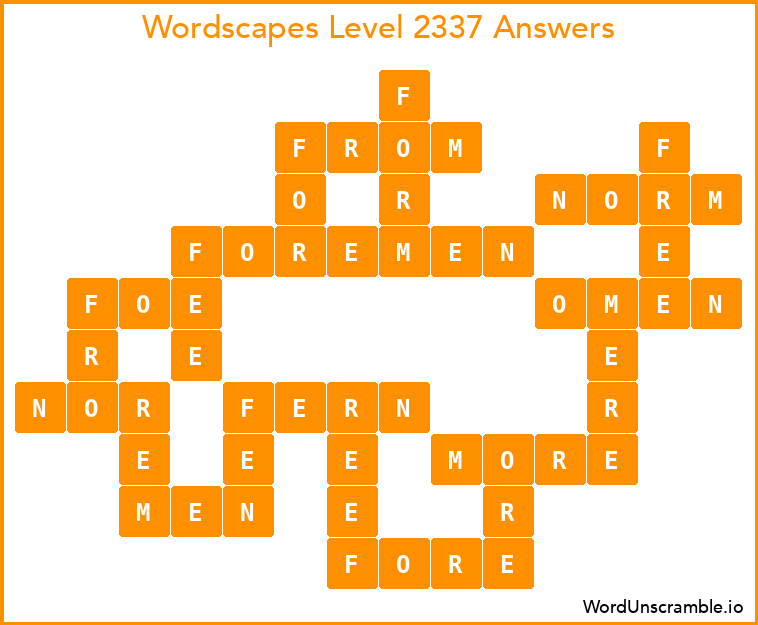 Wordscapes Level 2337 Answers