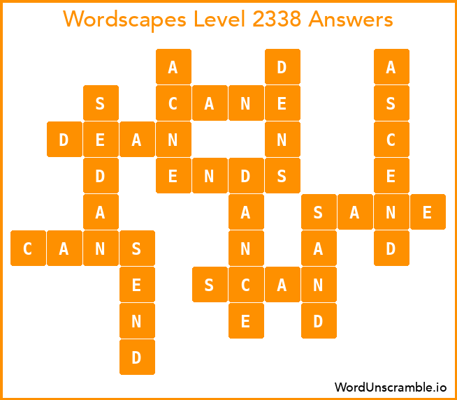 Wordscapes Level 2338 Answers