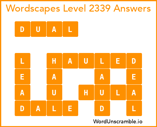 Wordscapes Level 2339 Answers