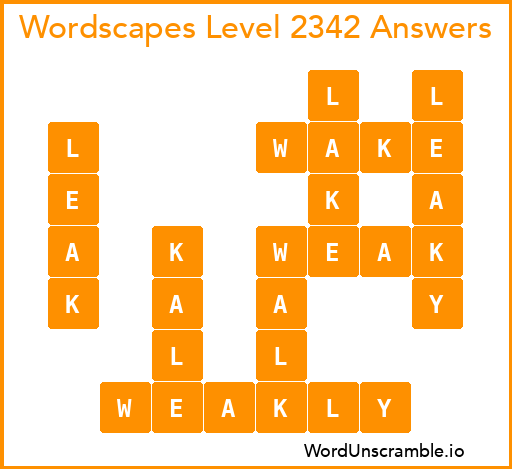 Wordscapes Level 2342 Answers