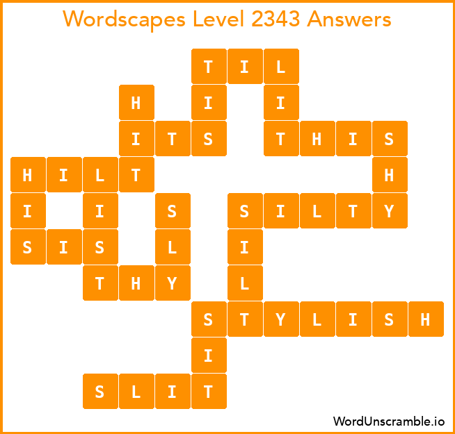 Wordscapes Level 2343 Answers