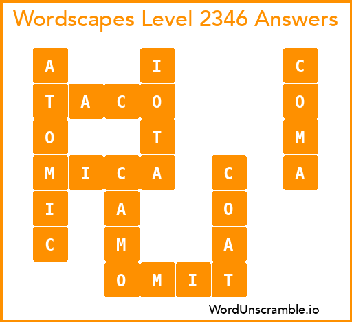 Wordscapes Level 2346 Answers
