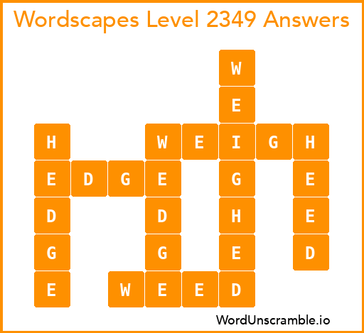 Wordscapes Level 2349 Answers