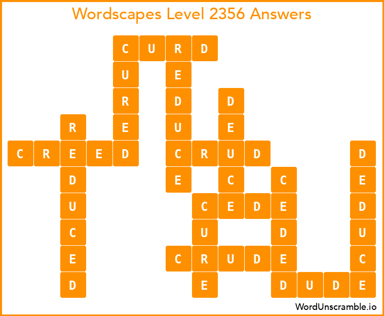 Wordscapes Level 2356 Answers