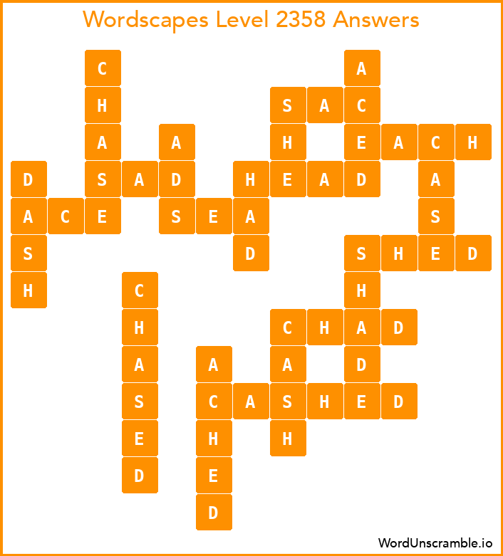 Wordscapes Level 2358 Answers