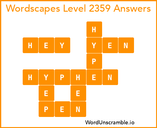 Wordscapes Level 2359 Answers