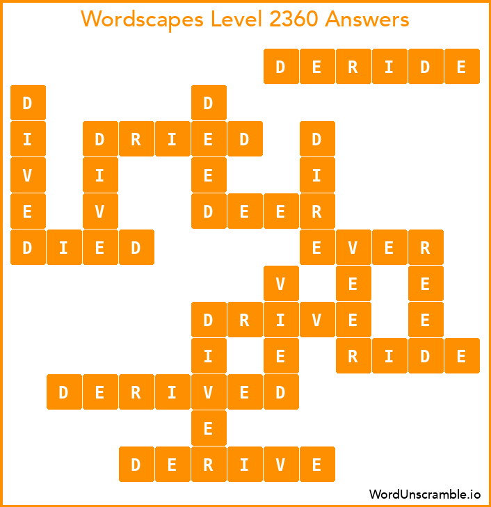 Wordscapes Level 2360 Answers