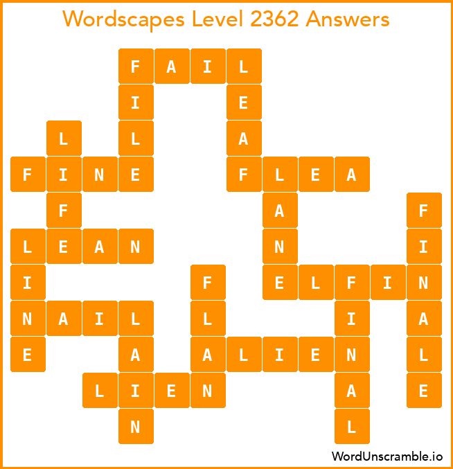 Wordscapes Level 2362 Answers
