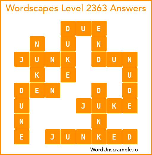 Wordscapes Level 2363 Answers