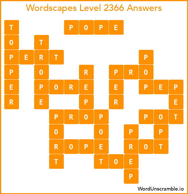 Wordscapes Level 2366 Answers
