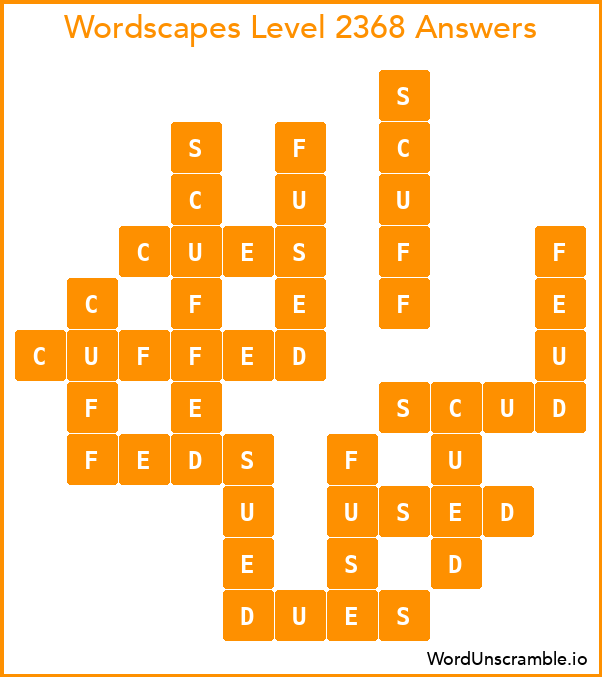 Wordscapes Level 2368 Answers