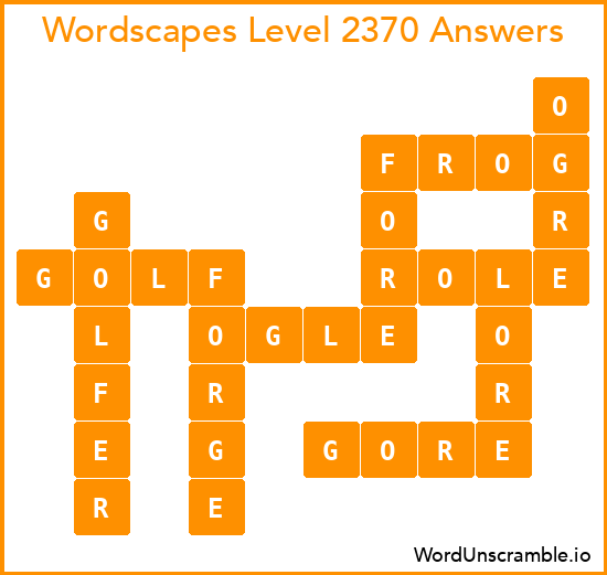 Wordscapes Level 2370 Answers