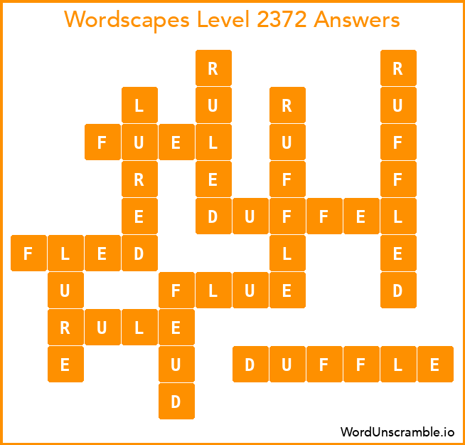 Wordscapes Level 2372 Answers