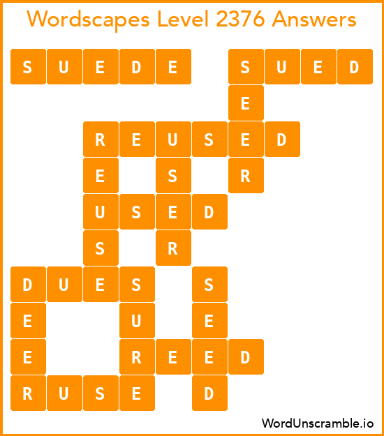 Wordscapes Level 2376 Answers