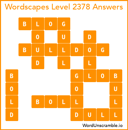 Wordscapes Level 2378 Answers