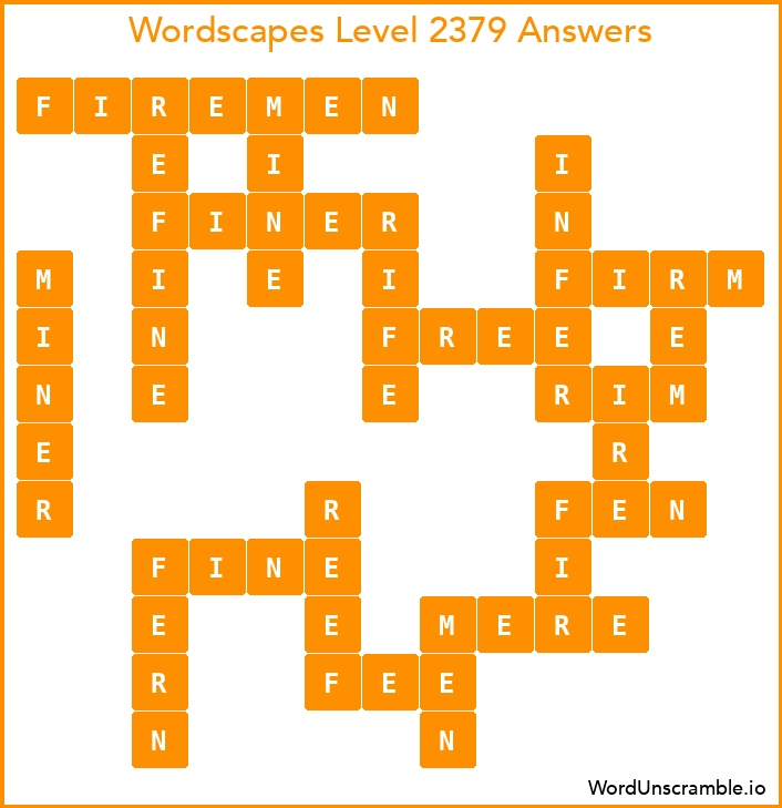 Wordscapes Level 2379 Answers